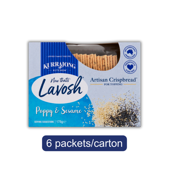 BULK BUY Kurrajong Kitchen Artisan Crispbread™ Poppy & Sesame