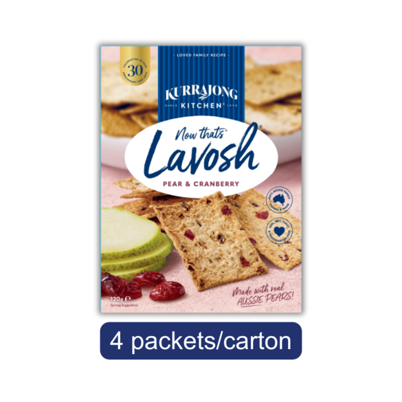 BULK BUY LavoshBites™ Pear & Cranberry 120g